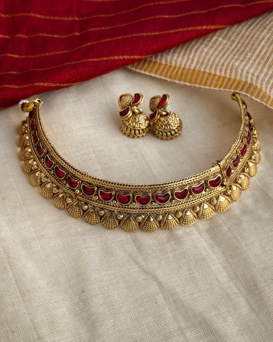 Elegant Red Hasli Choker-AN007