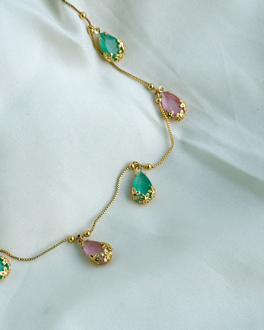 Pastel Raindrop Necklace-AN055
