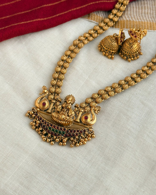 Beaded Lakshmi Long Haaram-AH008