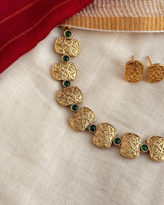 Non Idol Filigree Necklace Set-AN029