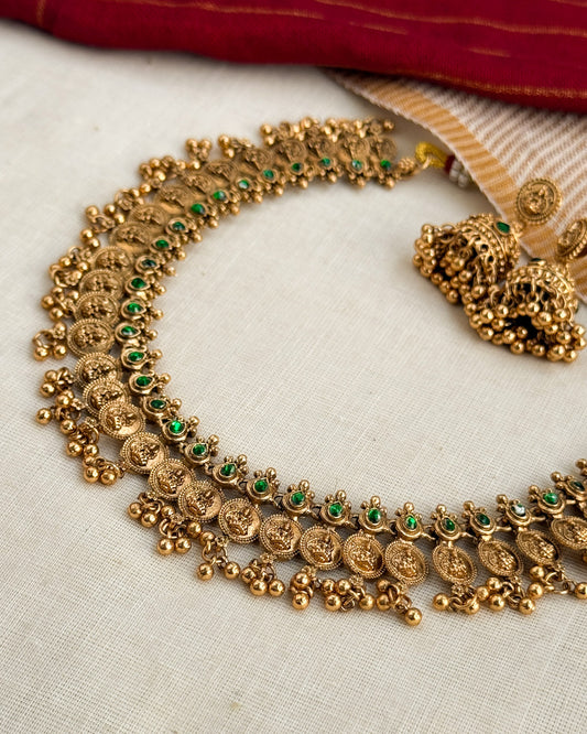Greenstone Gungroo Coin Necklace-AN105