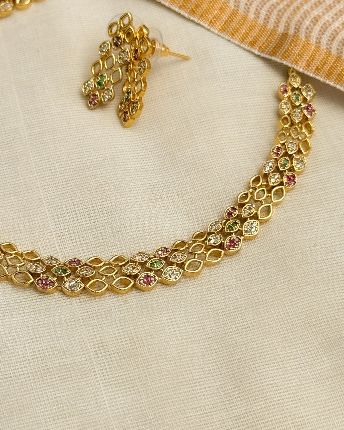 Multistone AD necklace-AN095