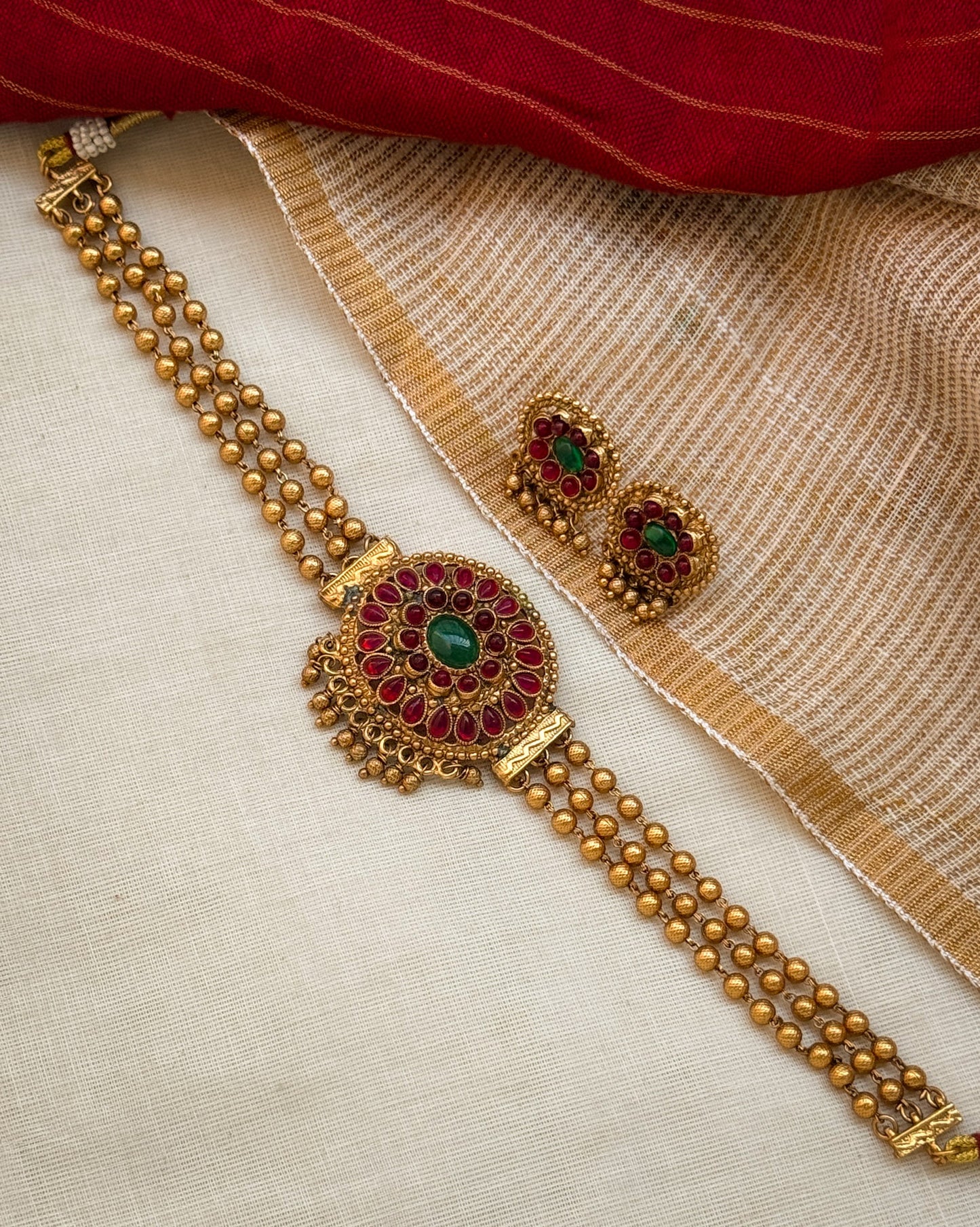 Three Layer Attigai Choker