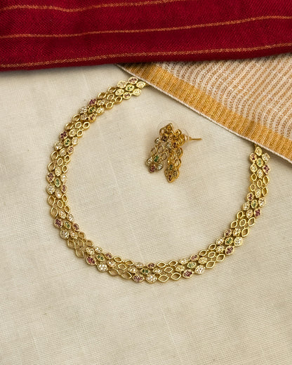 Multistone AD necklace-AN095