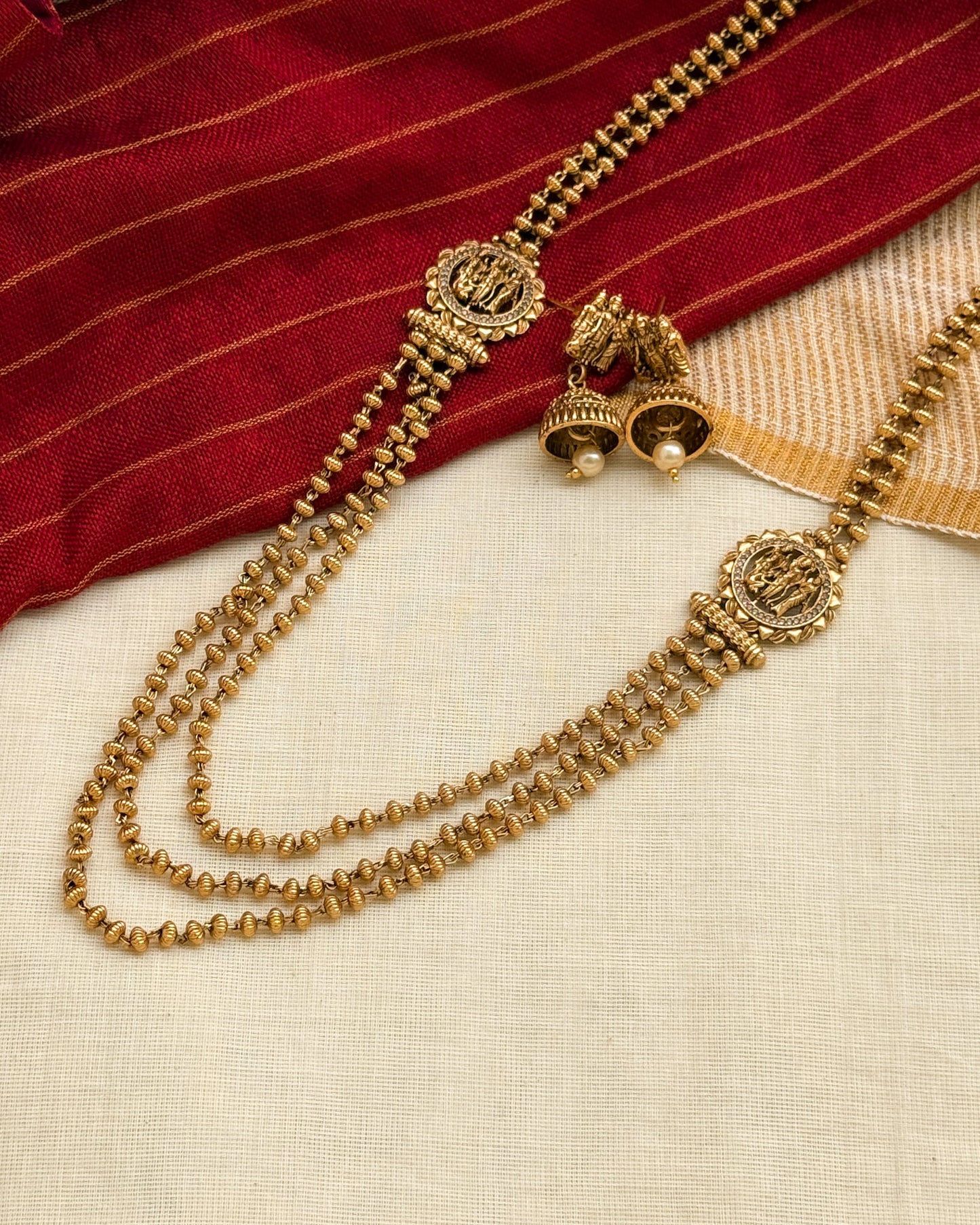 Sreeramajayam 3 Layer Long Haaram-AH011