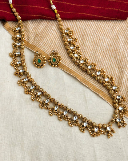 Double sided Traditional Long Haaram -Emerald - AH015