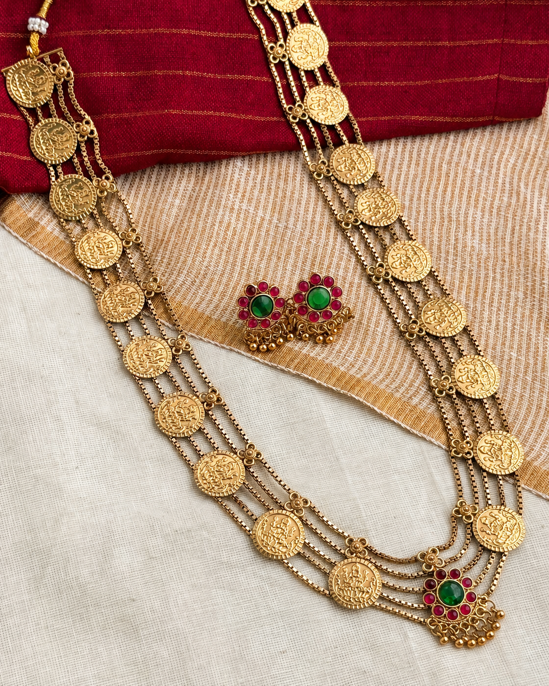 Traditional 4 Layer Coin Long Haaram-AH021