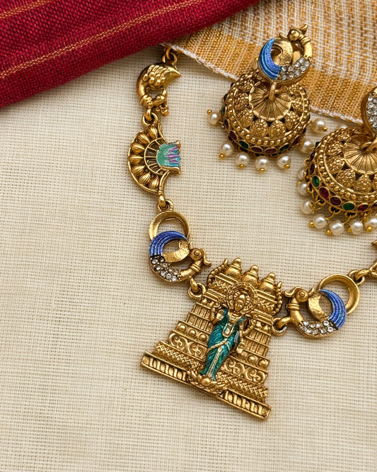 Temple Lakshmi Necklace-AN036