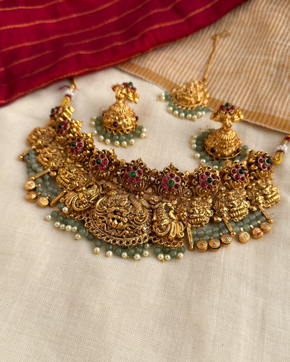Bridal Necklace with Jhumka and Tika-AW004