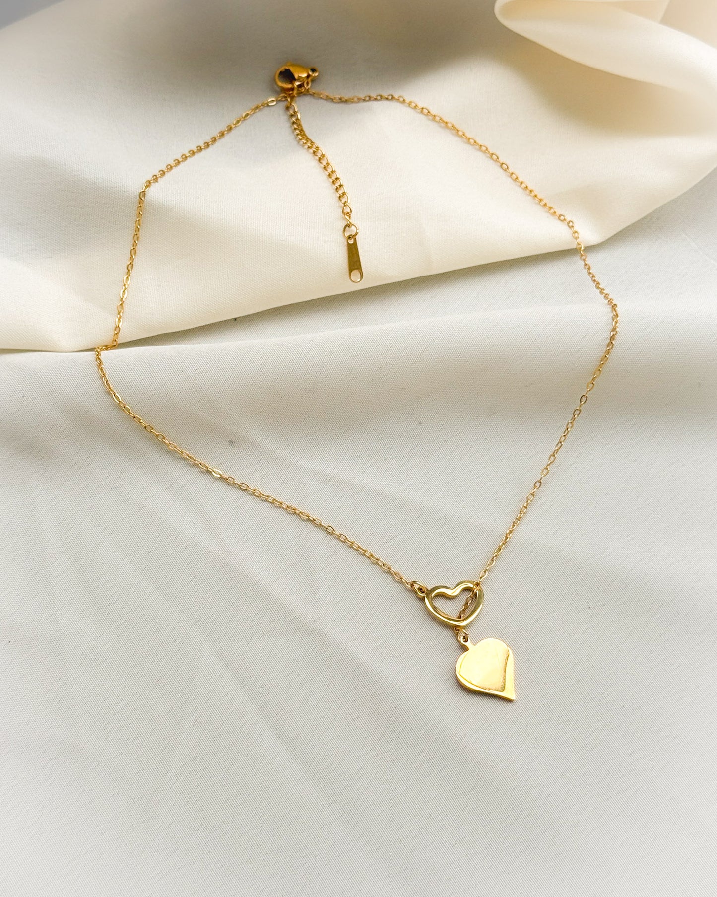 Anti-Tarnish Heart-in-Heart Necklace
