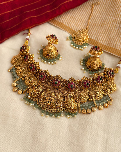 Bridal Necklace with Jhumka and Tika-AW004