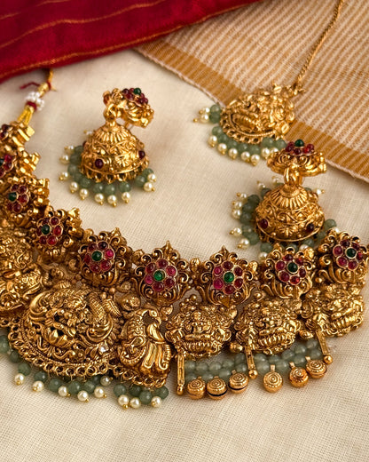 Bridal Necklace with Jhumka and Tika-AW004