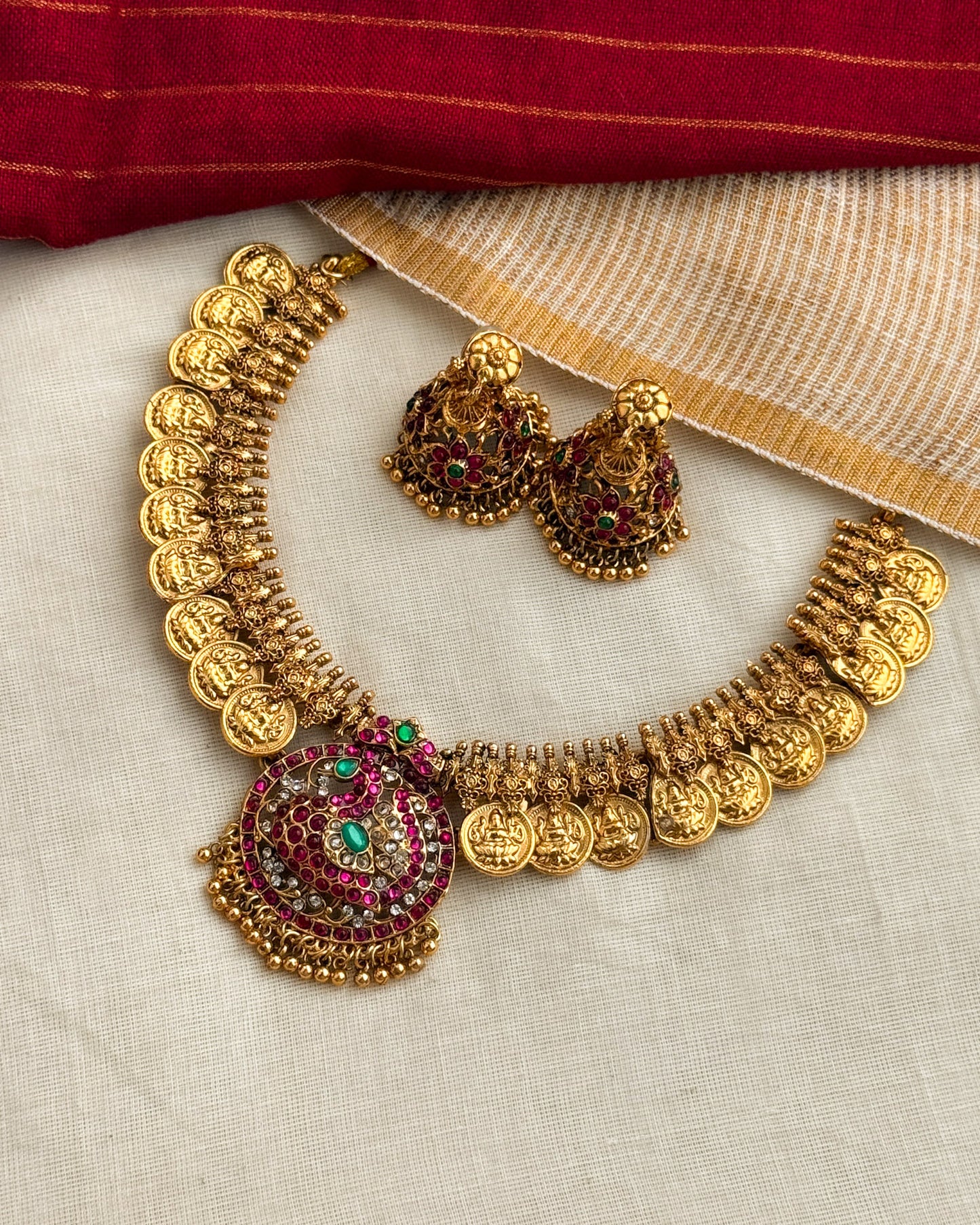Premium Coin Peacock Necklace-AN069