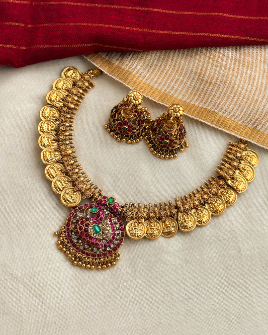 Premium Coin Peacock Necklace-AN069