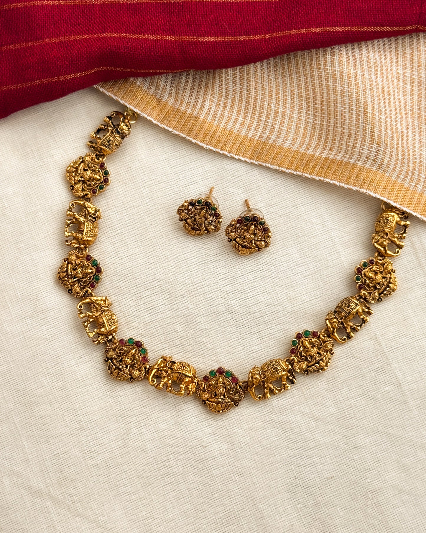 Haathi-Lakshmi Temple Choker-AN064
