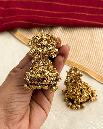 Royal Temple Jhumkas -AE009