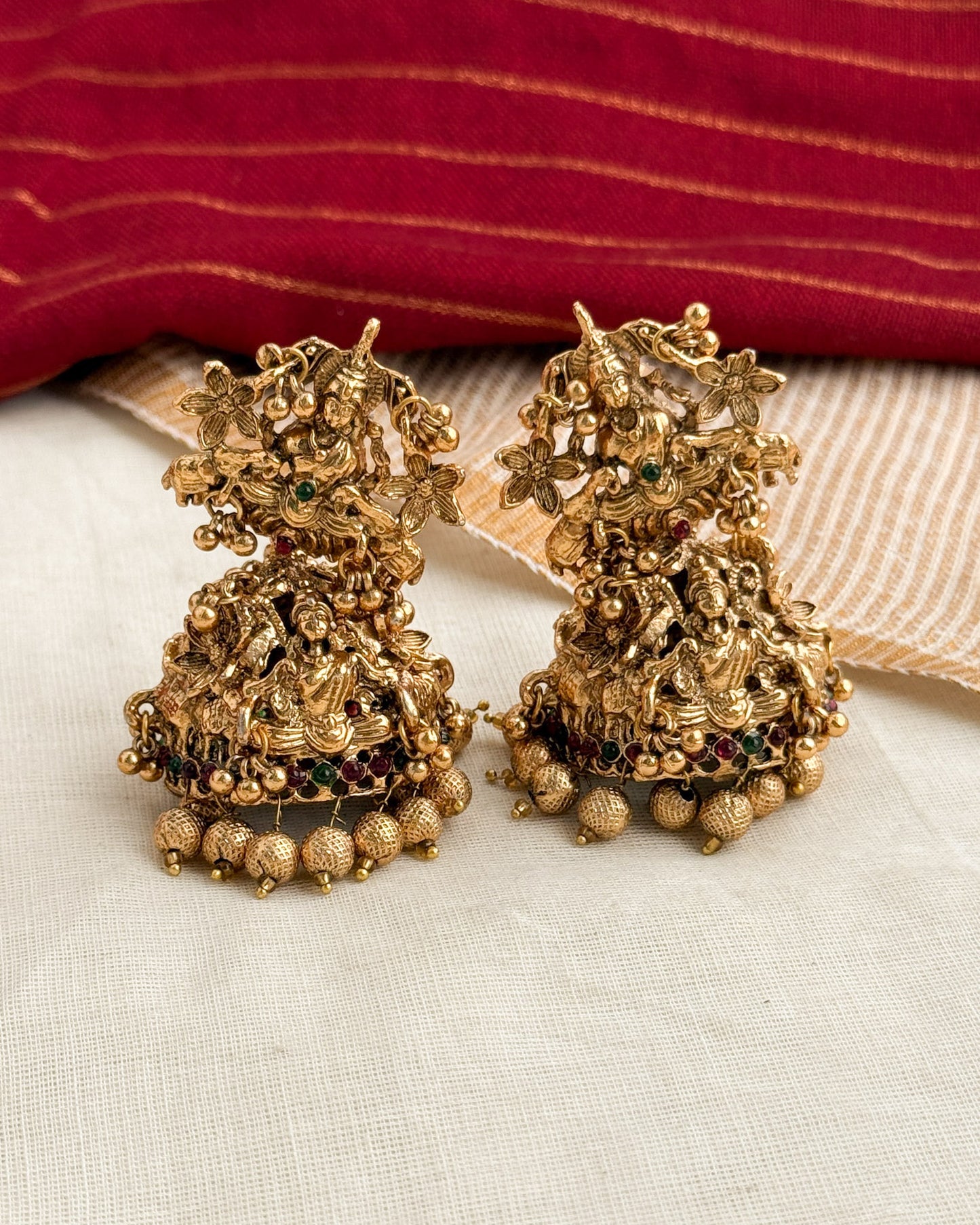 Royal Temple Jhumkas -AE009