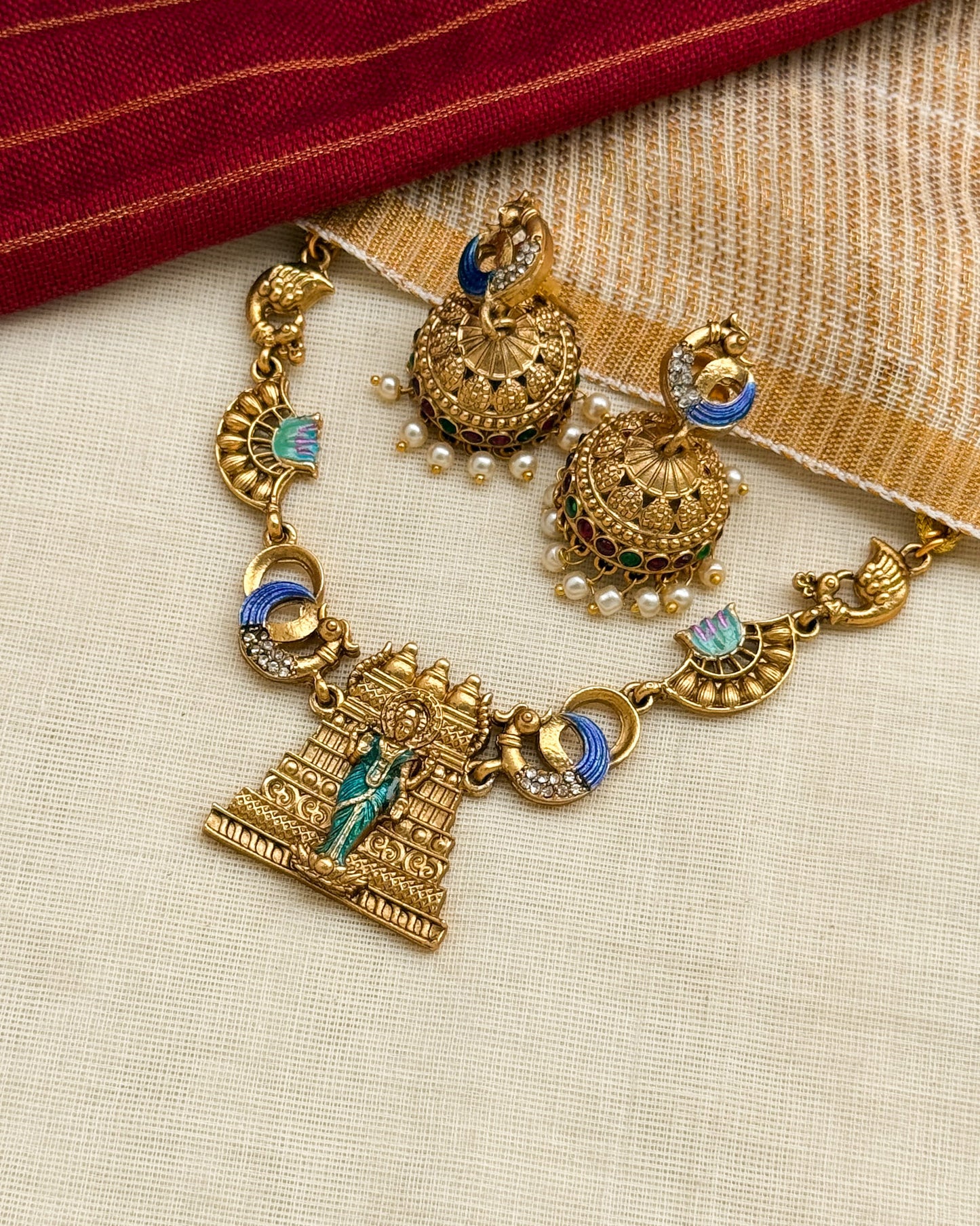 Temple Lakshmi Necklace-AN036