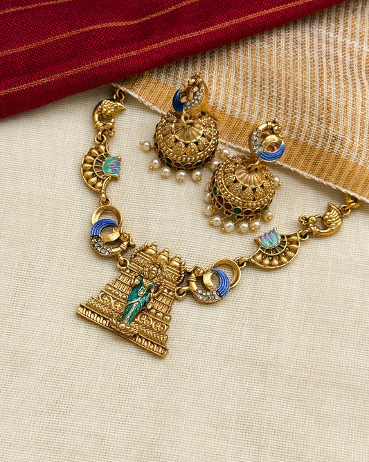 Temple Lakshmi Necklace-AN036