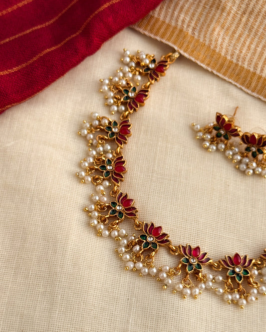 Lotus-Pearl Necklace-AN037