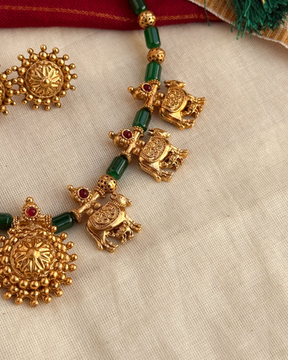 Auspicious Kamadhenu Multipendant Necklace-AN021