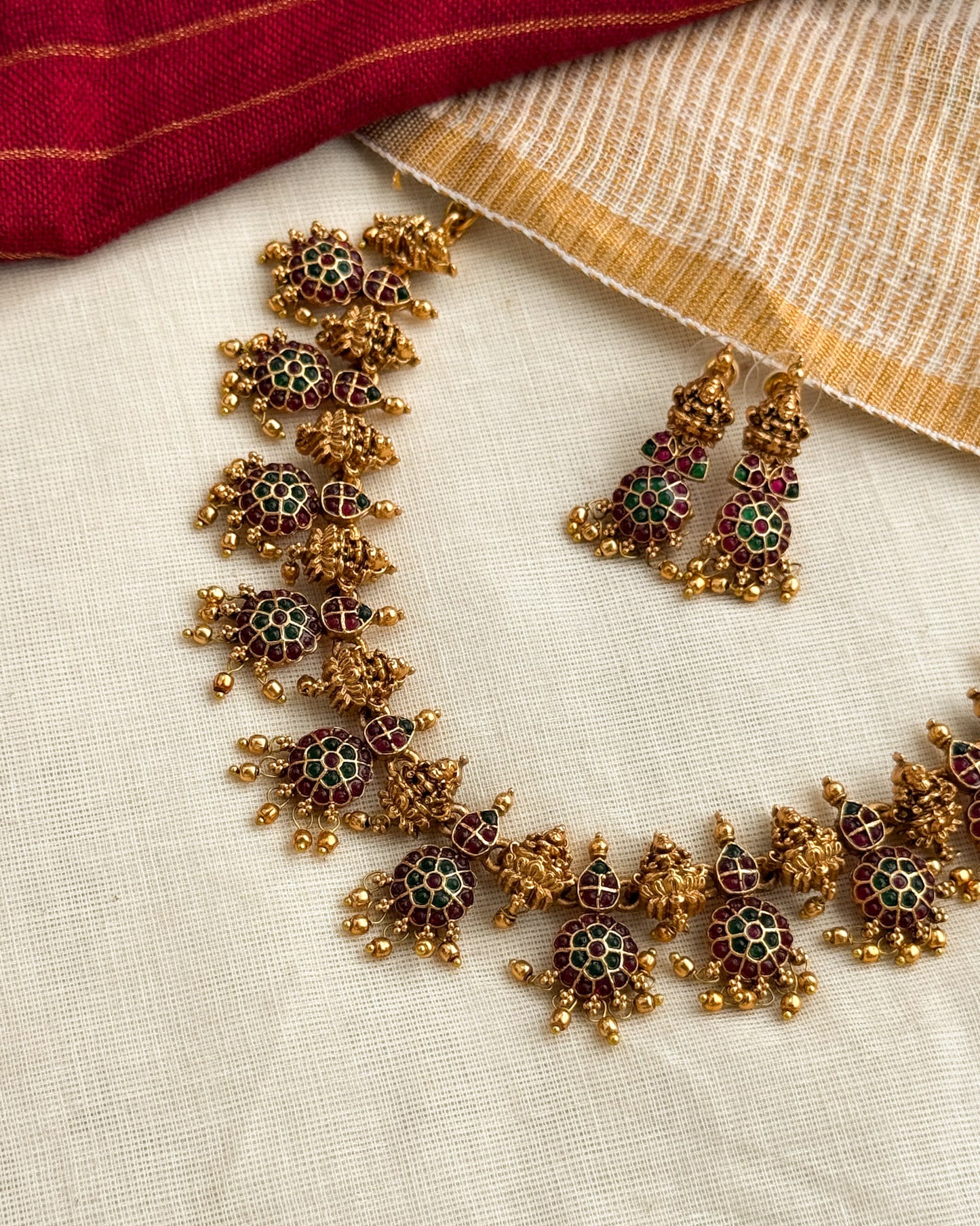 Multistone Temple Necklace-AN061