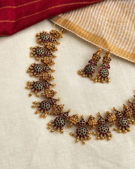Multistone Temple Necklace-AN061