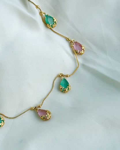 Pastel Raindrop Necklace-AN055