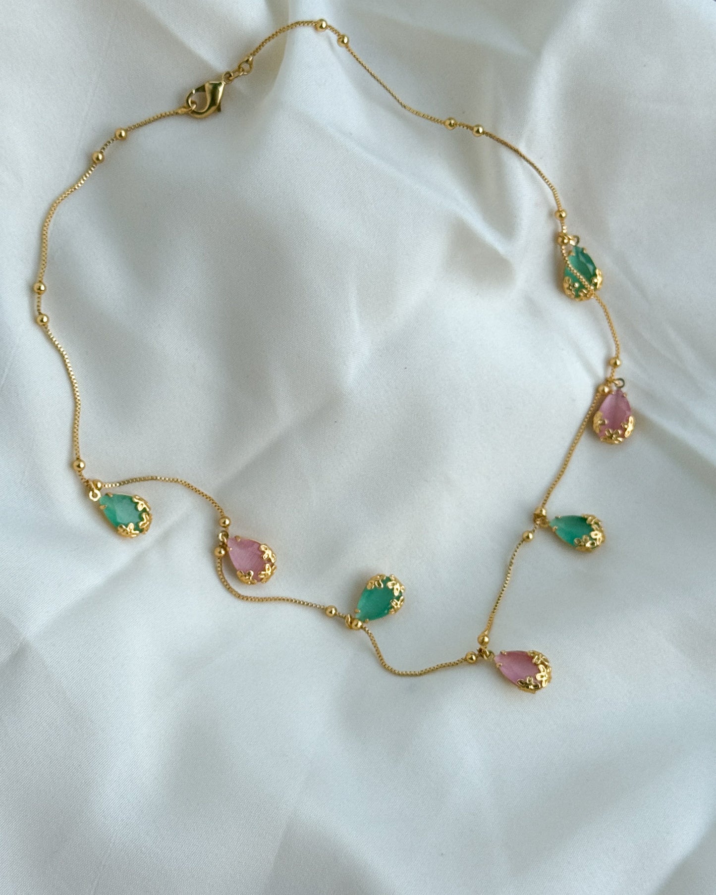 Pastel Raindrop Necklace-AN055