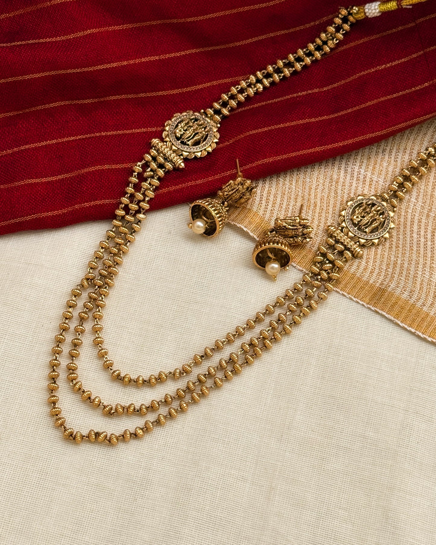 Sreeramajayam 3 Layer Long Haaram-AH011