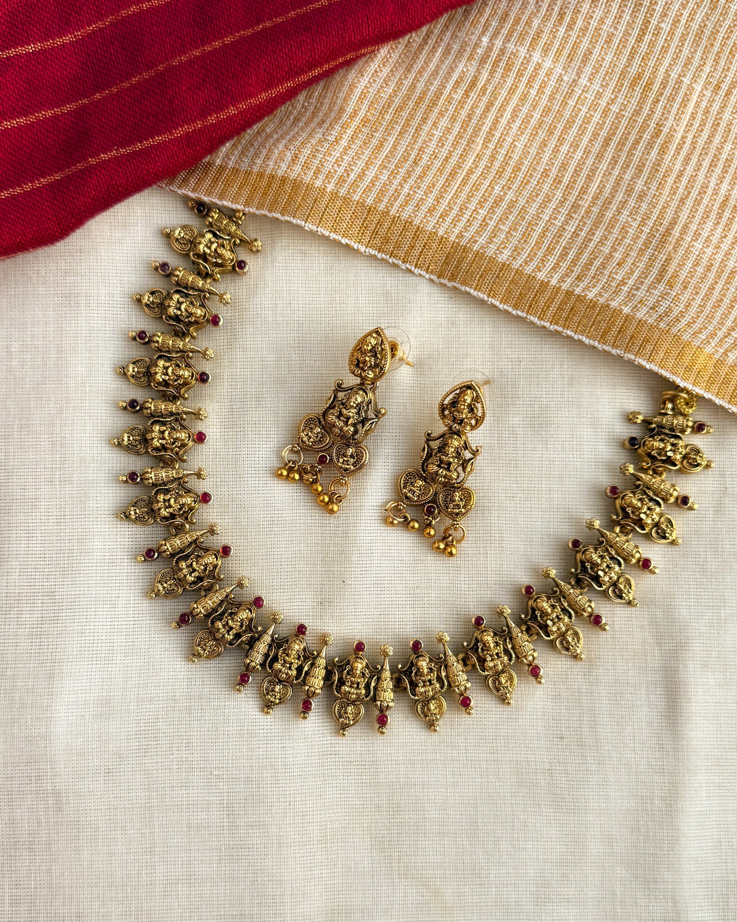 Traditional Temple Necklace Set-AN050