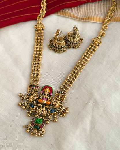 Lakshmi Mayur Antique Long Haaram-AH009