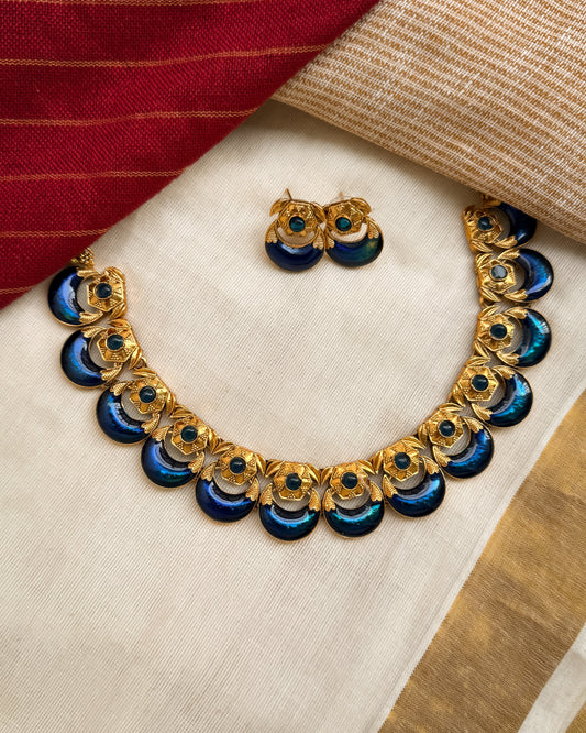 Blue Halfmoon Necklace