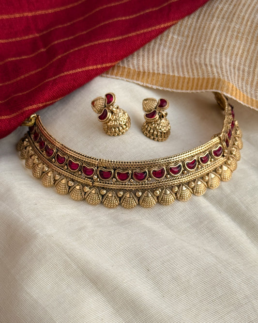 Elegant Red Hasli Choker-AN007