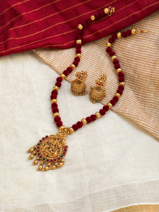 Velvet Beaded Chettinad Haaram