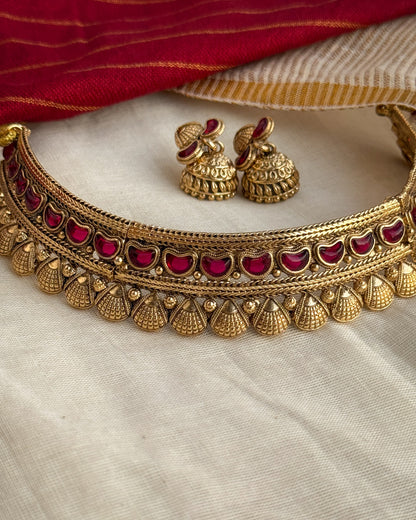 Elegant Red Hasli Choker-AN007
