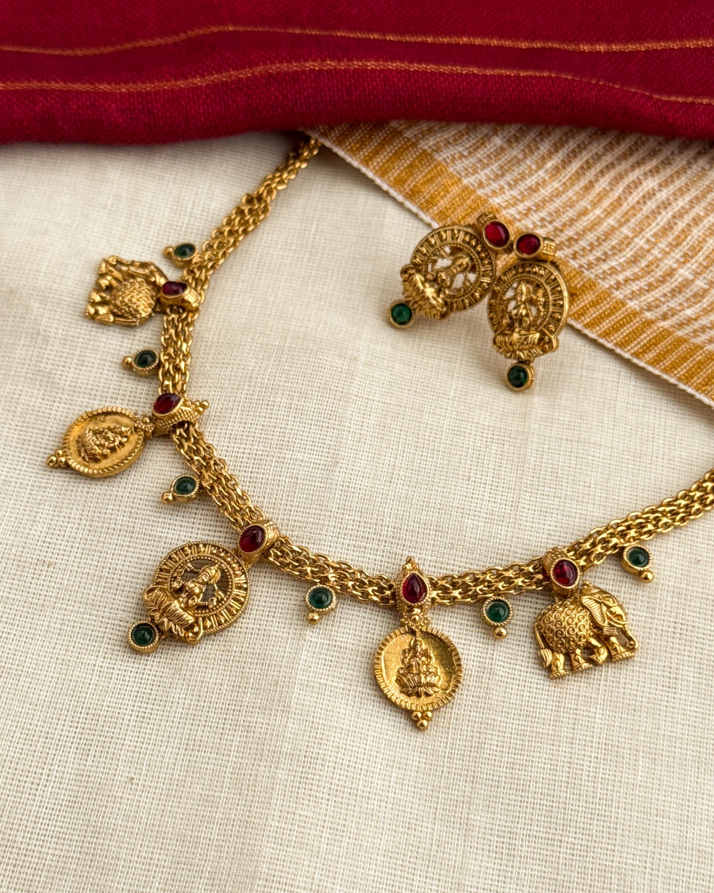 Elegant Coin Haathi Choker-AN075