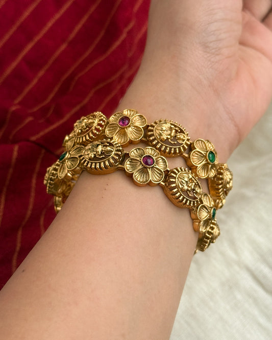 Temple Floral Lakshmi Bangle-AB007