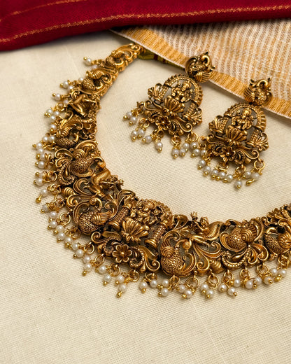 Royal Temple Lakshmi Necklace-AN088