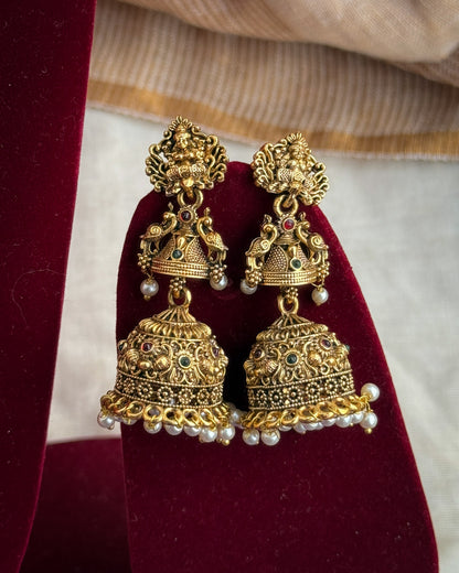 Temple Lakshmi Jhumkas