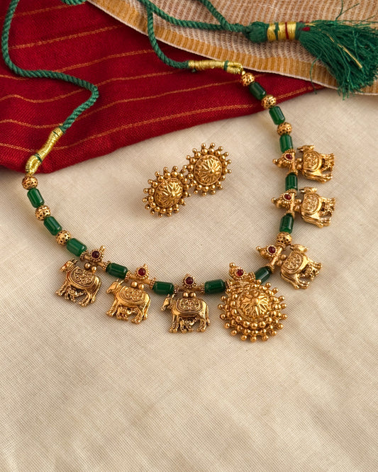 Auspicious Kamadhenu Multipendant Necklace-AN021