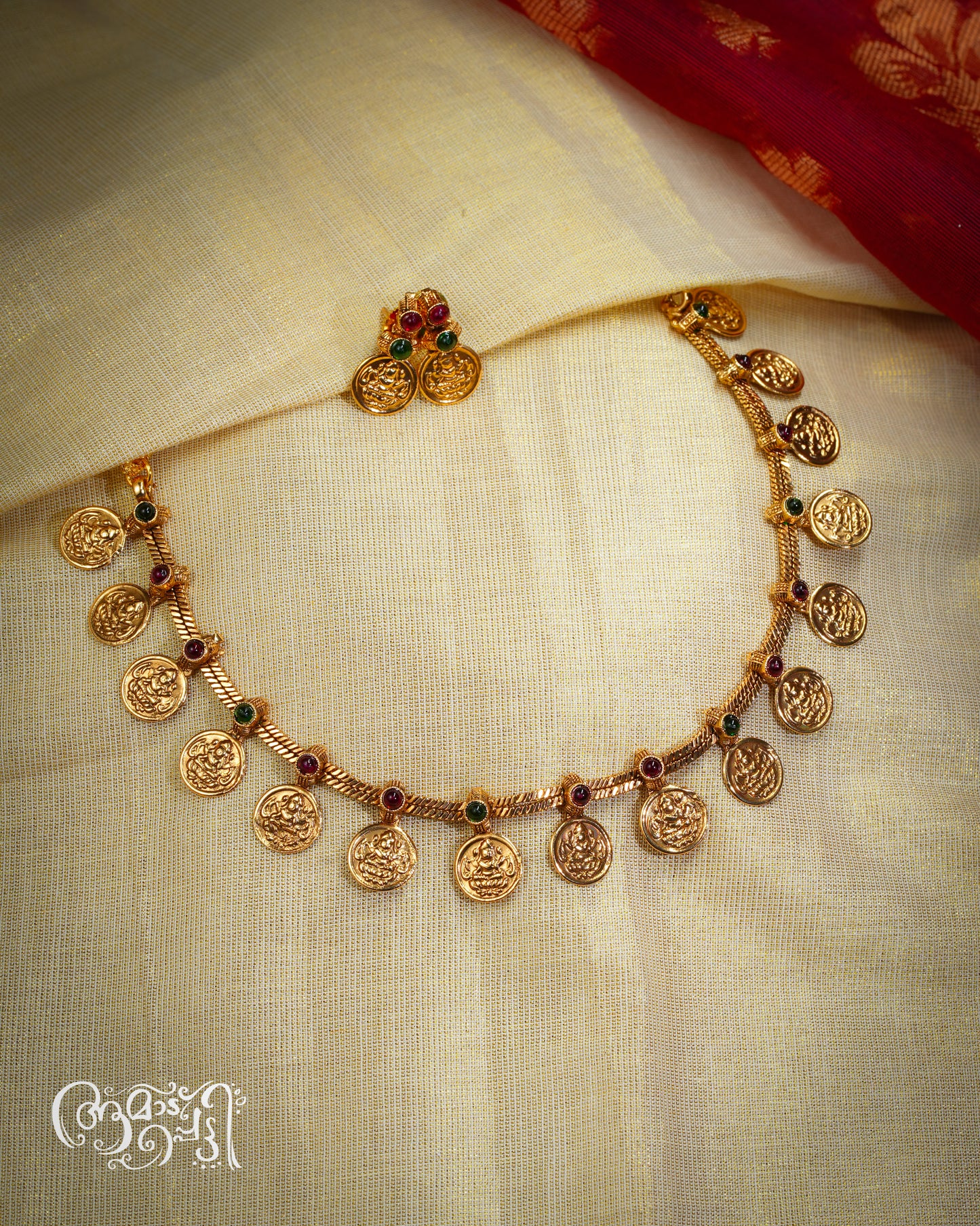 Multistone Coin Necklace