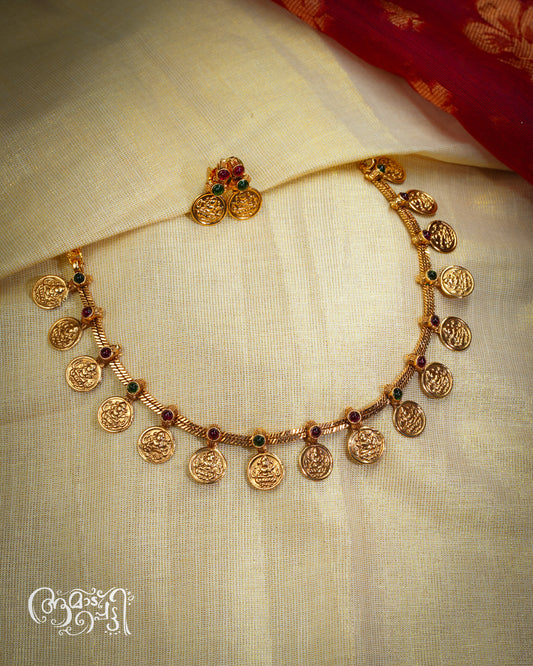 Multistone Coin Necklace