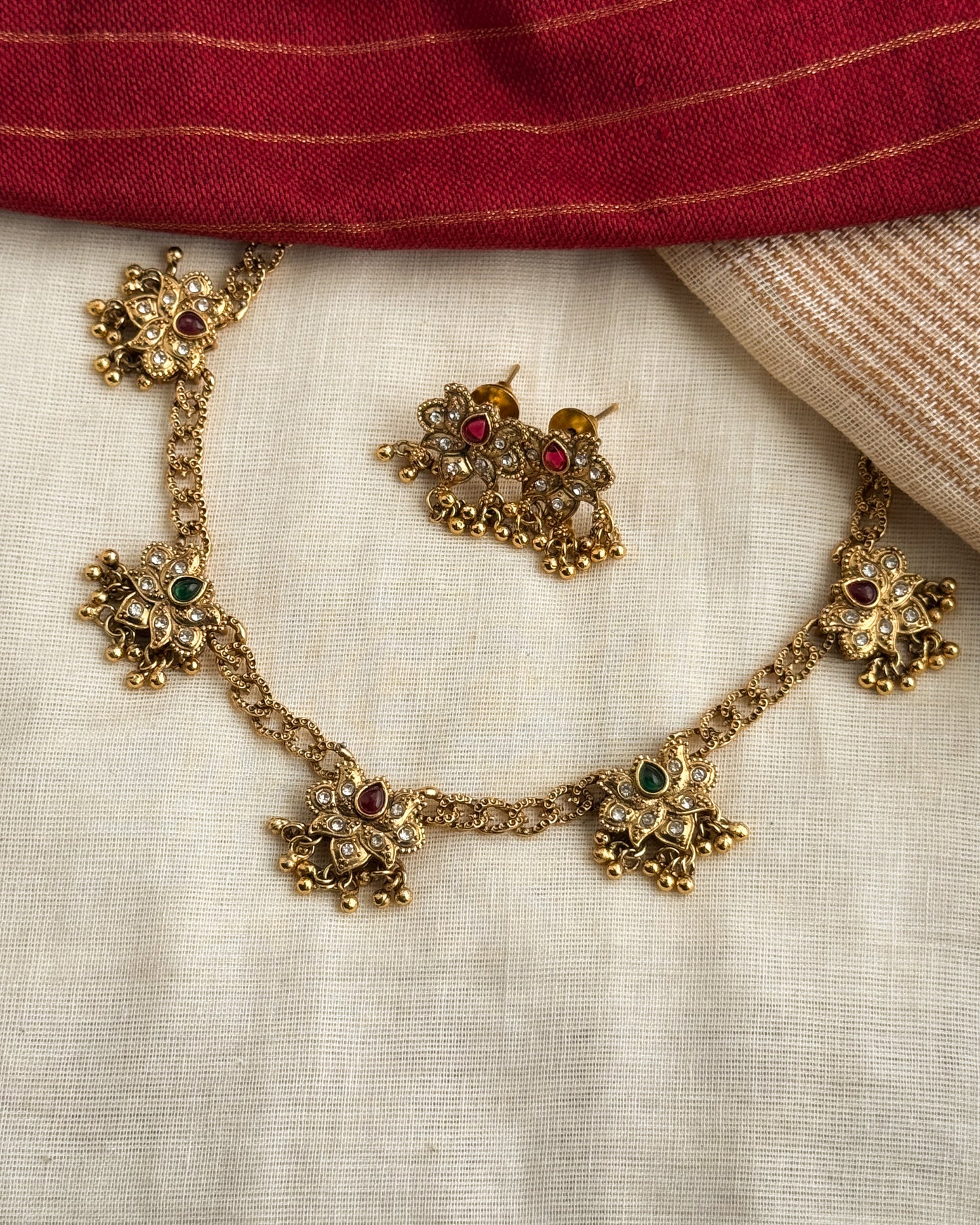 Lotus Multipendant Necklace