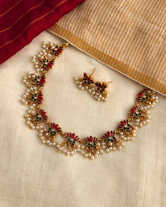 Lotus-Pearl Necklace-AN037