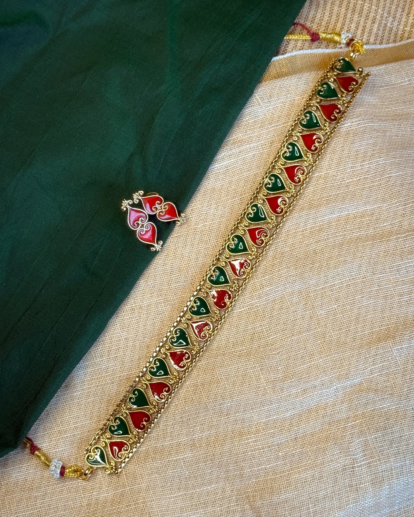 Red & Green Heart Choker