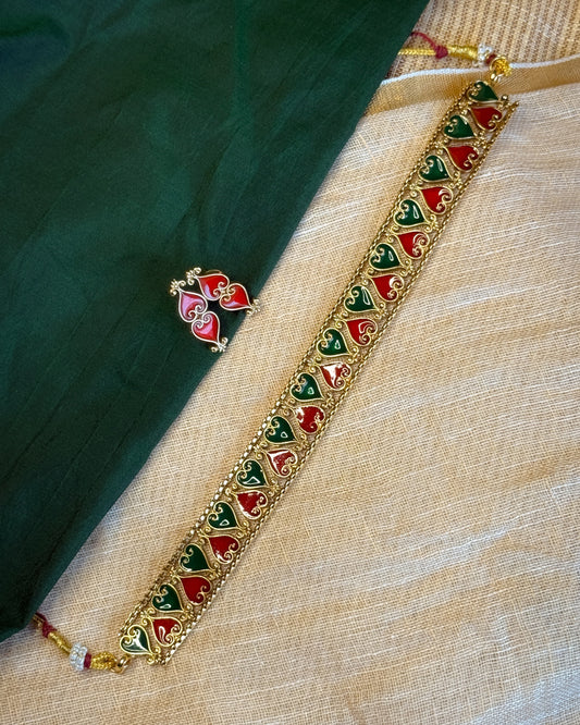 Red & Green Heart Choker