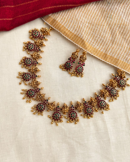 Multistone Temple Necklace-AN061
