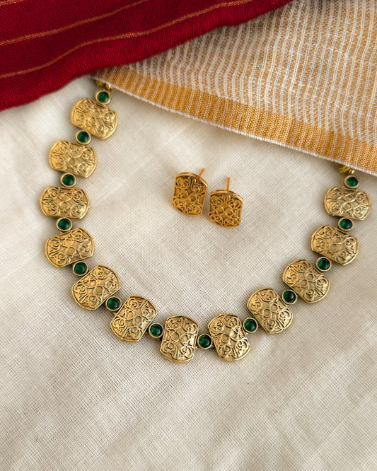 Non Idol Filigree Necklace Set-AN029
