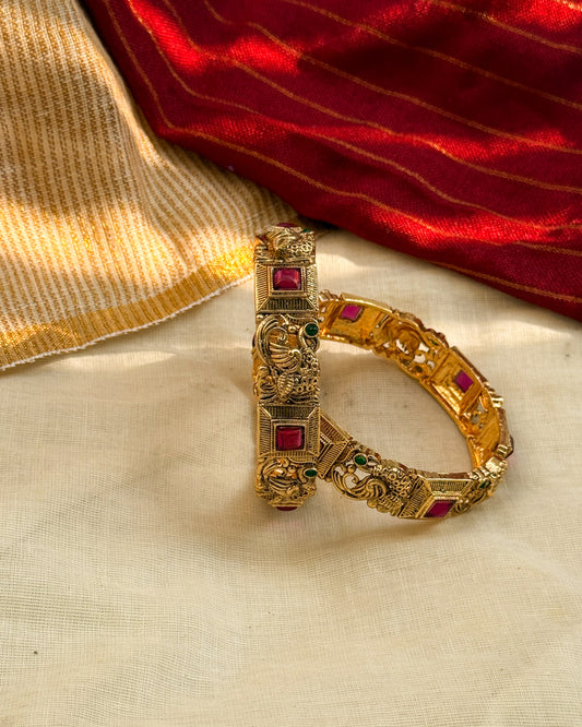 Non-Idol Temple Mayur Bangle